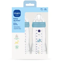 MAM Easy Active Baby Bottle 330ml 2pk Blue- Sutteflasker