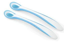 Nuvita EasyEating blå - 2 termosensitive skeer- Bestik