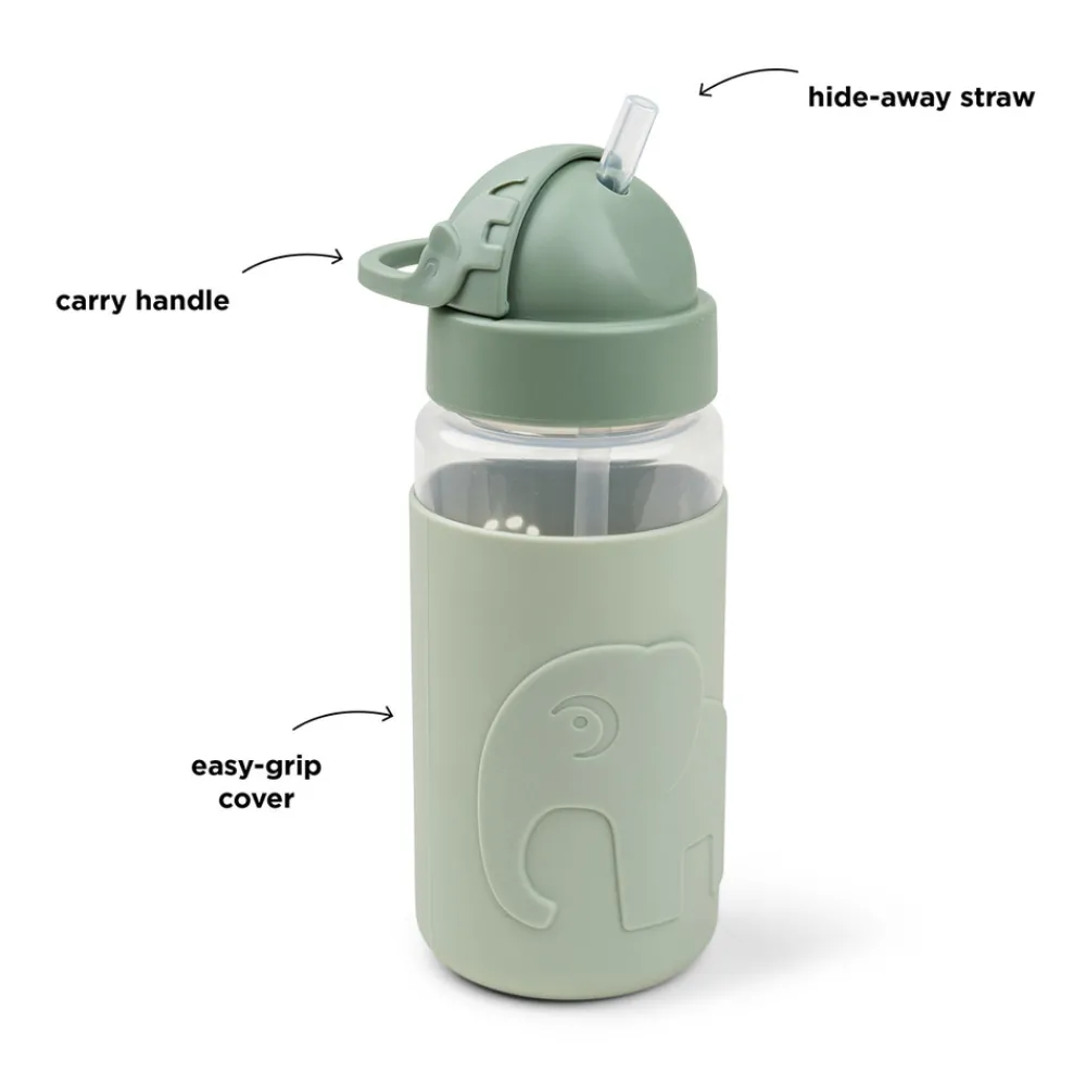 Done By Deer Easy-grip drikkedunk m/ sugerør Elphee Grøn- Madkasser & Drikkedunke