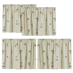 Hoppekids ECO Comfort halvhøj seng hvid, med forhæng grøn-Børn Pakkeløsninger|Juniorsenge