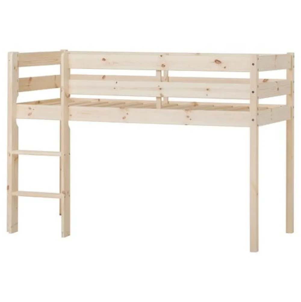 Hoppekids ECO Comfort halvhøj seng med madras - 70x160 cm. - natur-Børn Pakkeløsninger|Juniorsenge