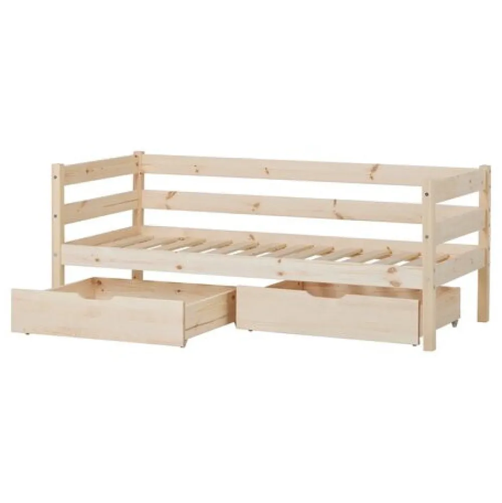 Hoppekids ECO Comfort Juniorseng natur, med sengehest og skuffesæt-Børn Pakkeløsninger|Juniorsenge