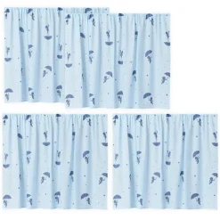 Hoppekids ECO Dream Halvhøj seng (delbar) hvid 90x200, med forhæng blå-Børn Pakkeløsninger|Juniorsenge