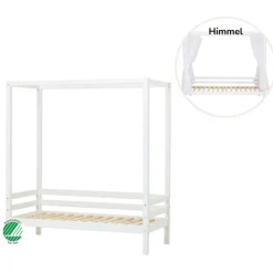 Hoppekids ECO Dream Himmelseng hvid, med himmel-Børn Pakkeløsninger|Juniorsenge