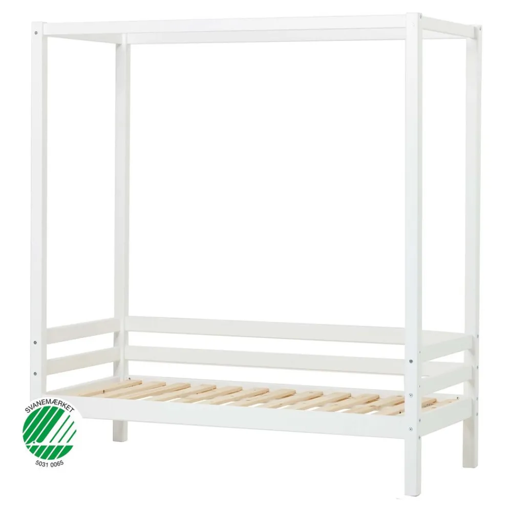 Hoppekids ECO Dream Himmelseng hvid, med himmel-Børn Pakkeløsninger|Juniorsenge