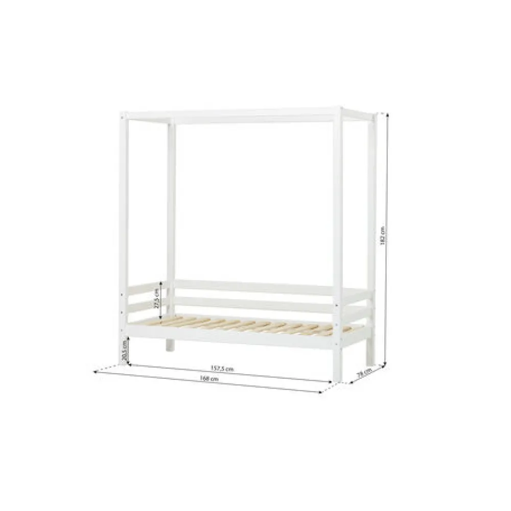 Hoppekids ECO Dream Himmelseng med madras 70x160 cm. - hvid-Børn Juniorsenge