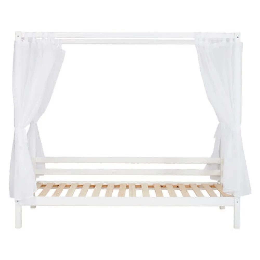 Hoppekids ECO Dream Himmelseng med madras 70x160 cm. - hvid-Børn Juniorsenge