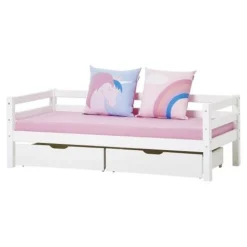 Hoppekids ECO Dream Juniorseng hvid, med sengehest og skuffesæt-Børn Pakkeløsninger|Juniorsenge