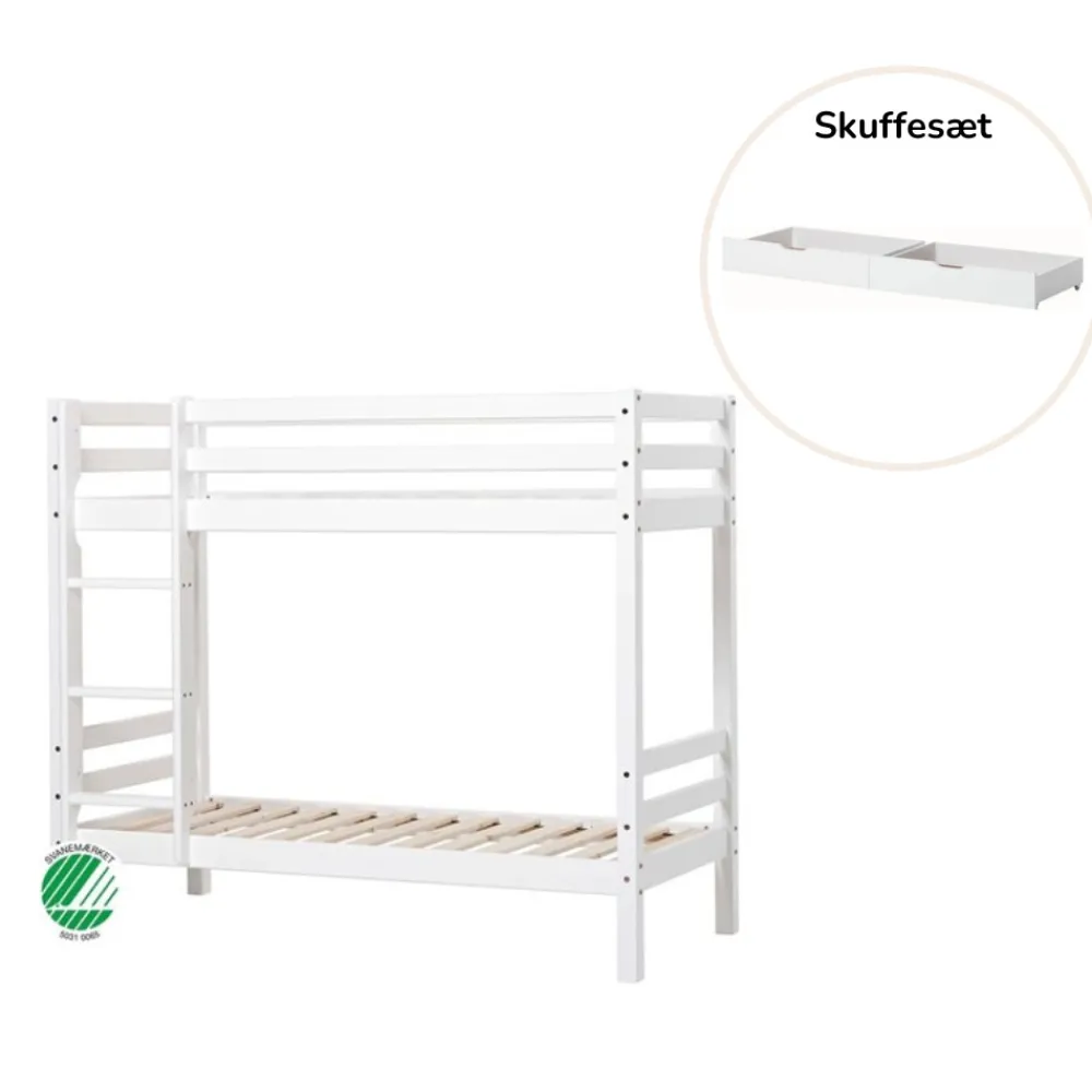 Hoppekids ECO Dream køjeseng hvid, med skuffesæt-Børn Pakkeløsninger|Juniorsenge