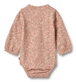 Wheat Elmine Body Langærmet - Rose dust flower meadow- Bodystocking Langærmet