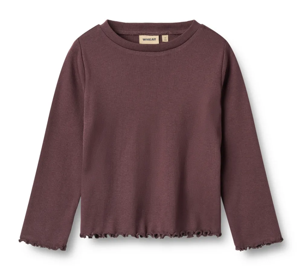 Wheat Else T-shirt Langærmet - Fudge- Bluser