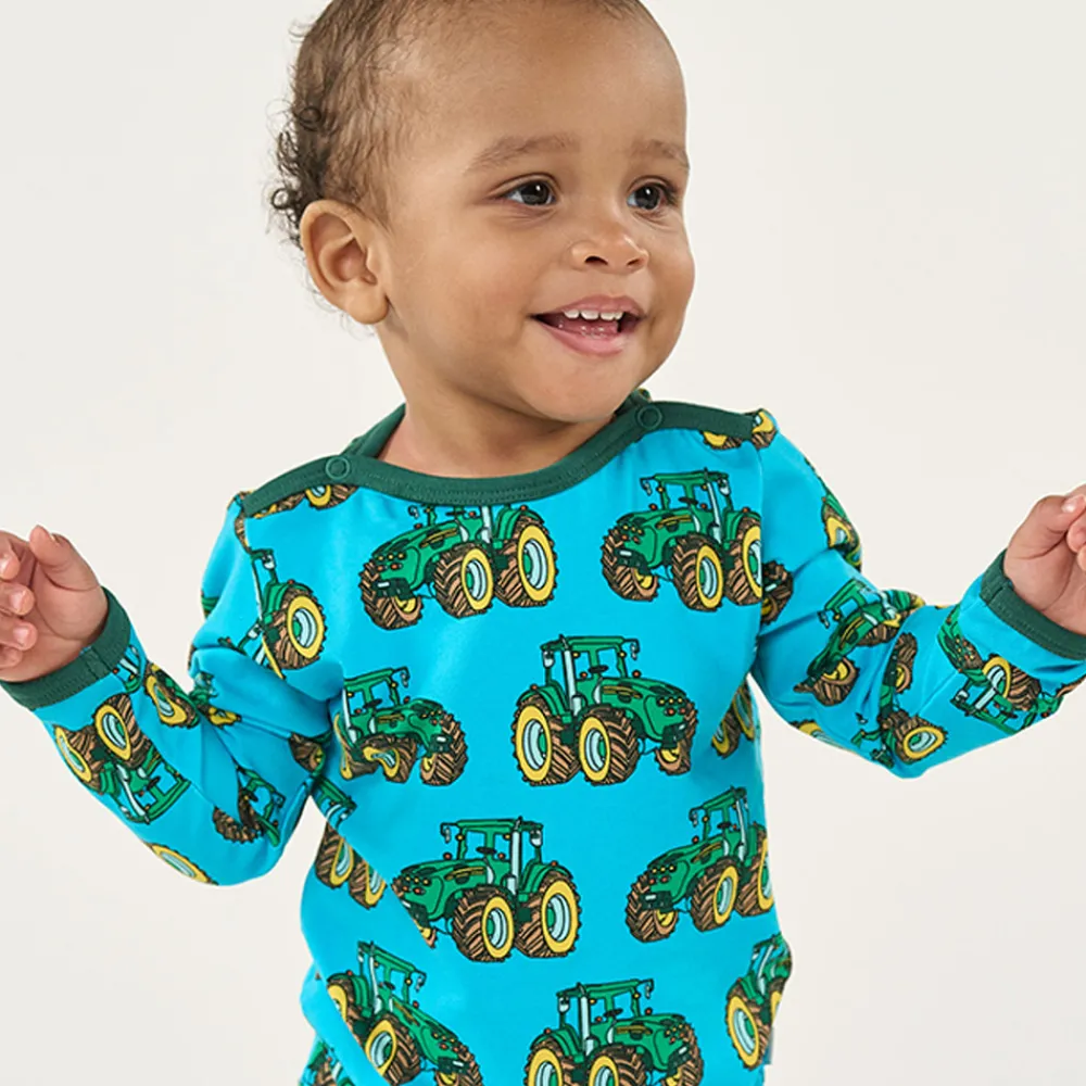 Småfolk Elstar Langærmet Body - Blue glow- Bodystocking Langærmet