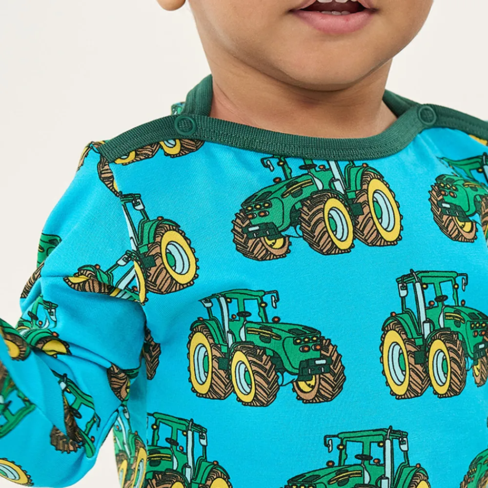 Småfolk Elstar Langærmet Body - Blue glow- Bodystocking Langærmet