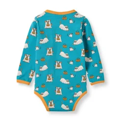 Småfolk Elstar Langærmet Body - Creamy blue- Bodystocking Langærmet