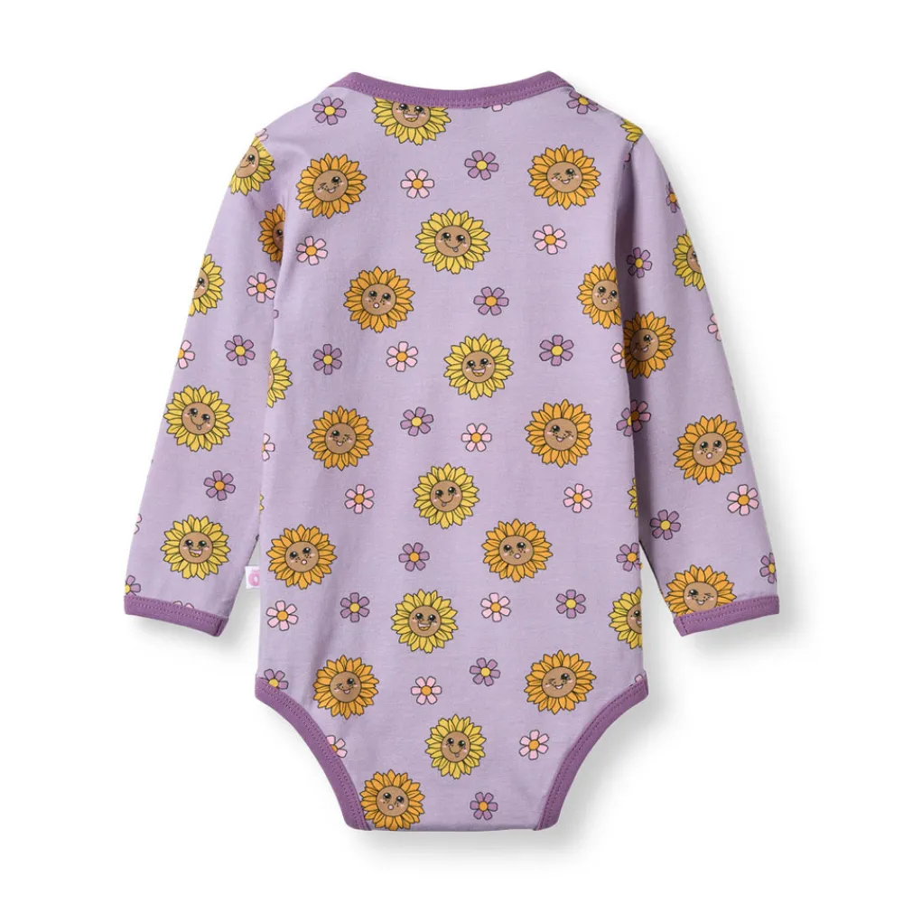 Småfolk Elstar Langærmet Body - Heather purple- Bodystocking Langærmet