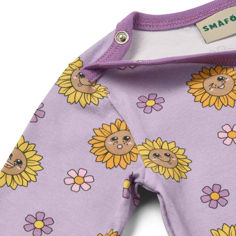 Småfolk Elstar Langærmet Body - Heather purple- Bodystocking Langærmet