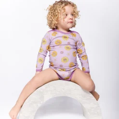 Småfolk Elstar Langærmet Body - Heather purple- Bodystocking Langærmet
