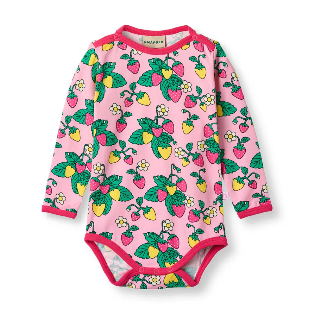 Småfolk Elstar Langærmet Body - Pink fandango- Bodystocking Langærmet