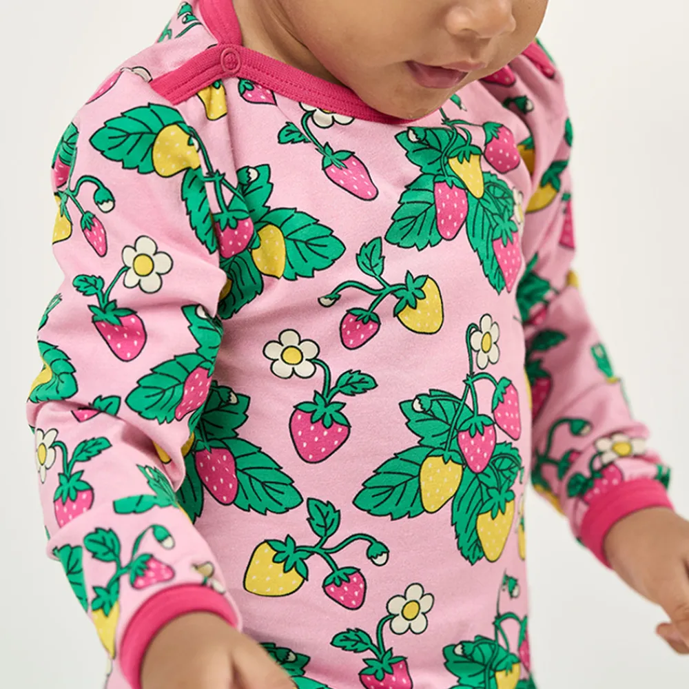 Småfolk Elstar Langærmet Body - Pink fandango- Bodystocking Langærmet