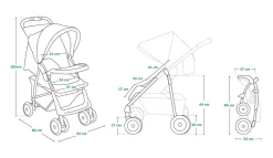 Lionelo Emma Plus klapvogn - stone- Klapvogne Med Flade Sæder