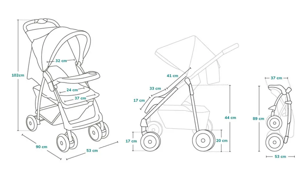 Lionelo Emma Plus klapvogn - stone- Klapvogne Med Flade Sæder
