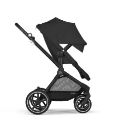Cybex Eos Lux - Moon Black/Black- Kombivogne Med Ergonomiske Sæder