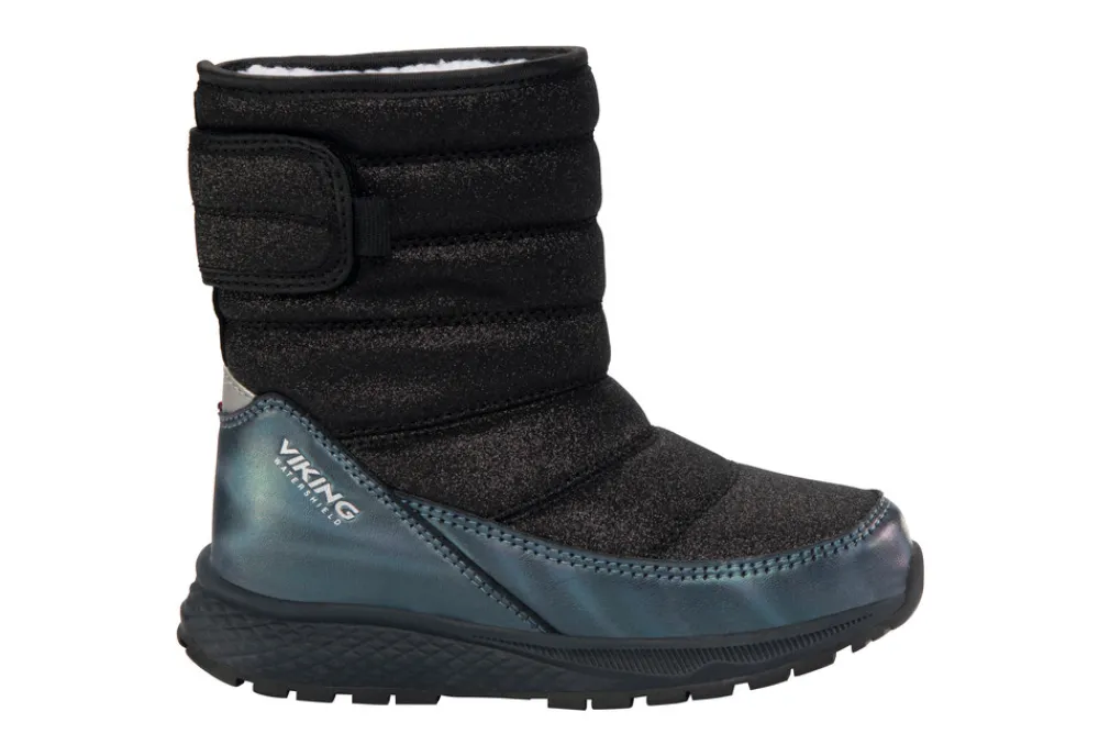 Viking Equip Glitter Warm WP Pull on - Black- Vinterstøvler