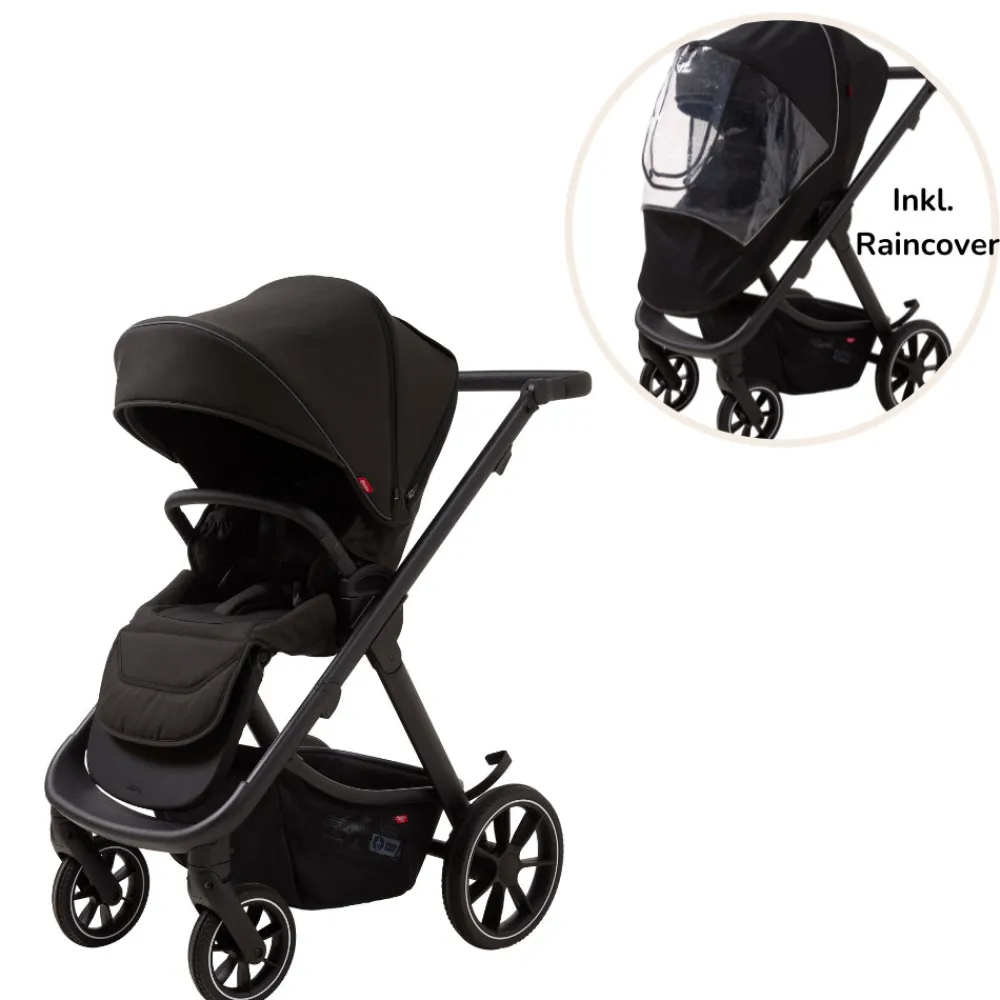 Odder Evoke Klapvogn inkl. regnslag - sort- Klapvogne Med Flade Sæder