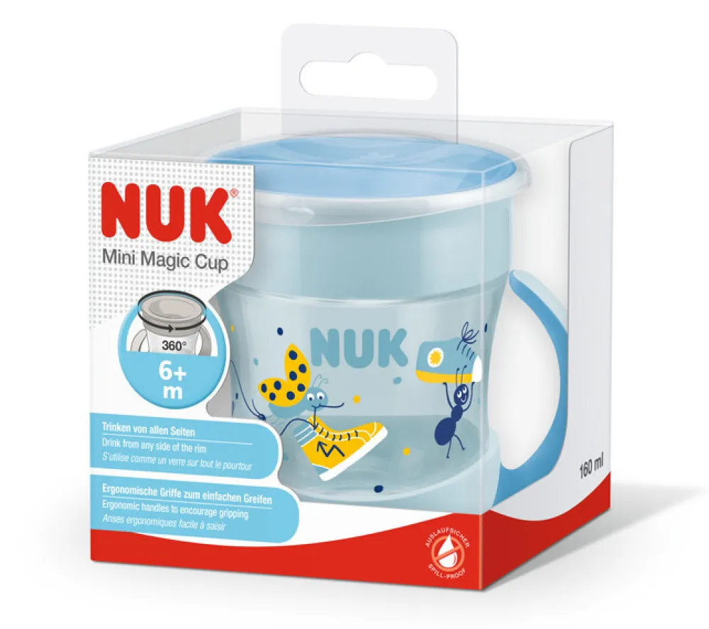 NUK Evolution Mini Magic Cup blå- Træningskopper Og Flasker