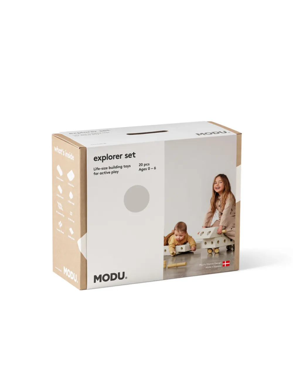 MODU Explorer Set Sand Grey / Honey Yellow- Store Byggesæt|Tumlemøbler
