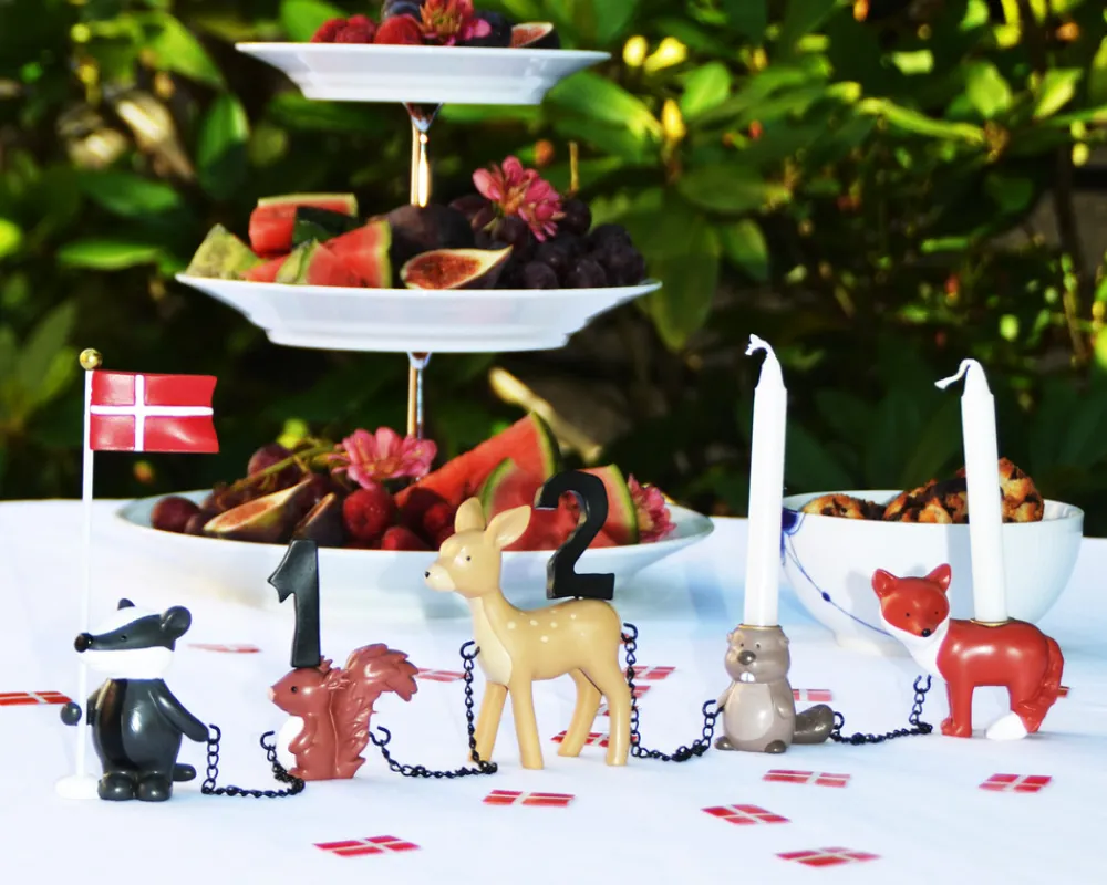 Kids By Friis Fødselsdagstog, skovdyr m. 11 tal-Børn Fødselsdagstoge