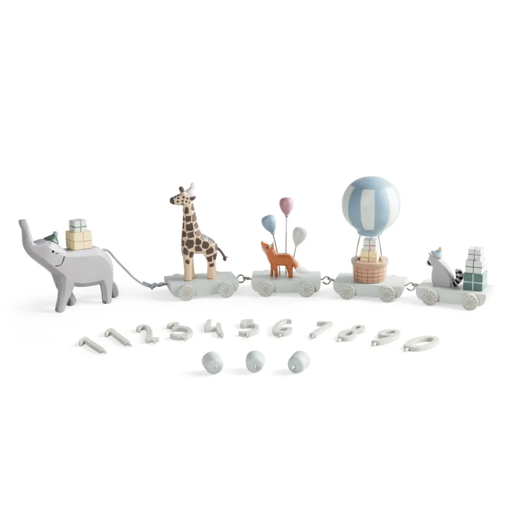 Sebra Fødselsdagstog, træ, World of-Børn Fødselsdagstoge