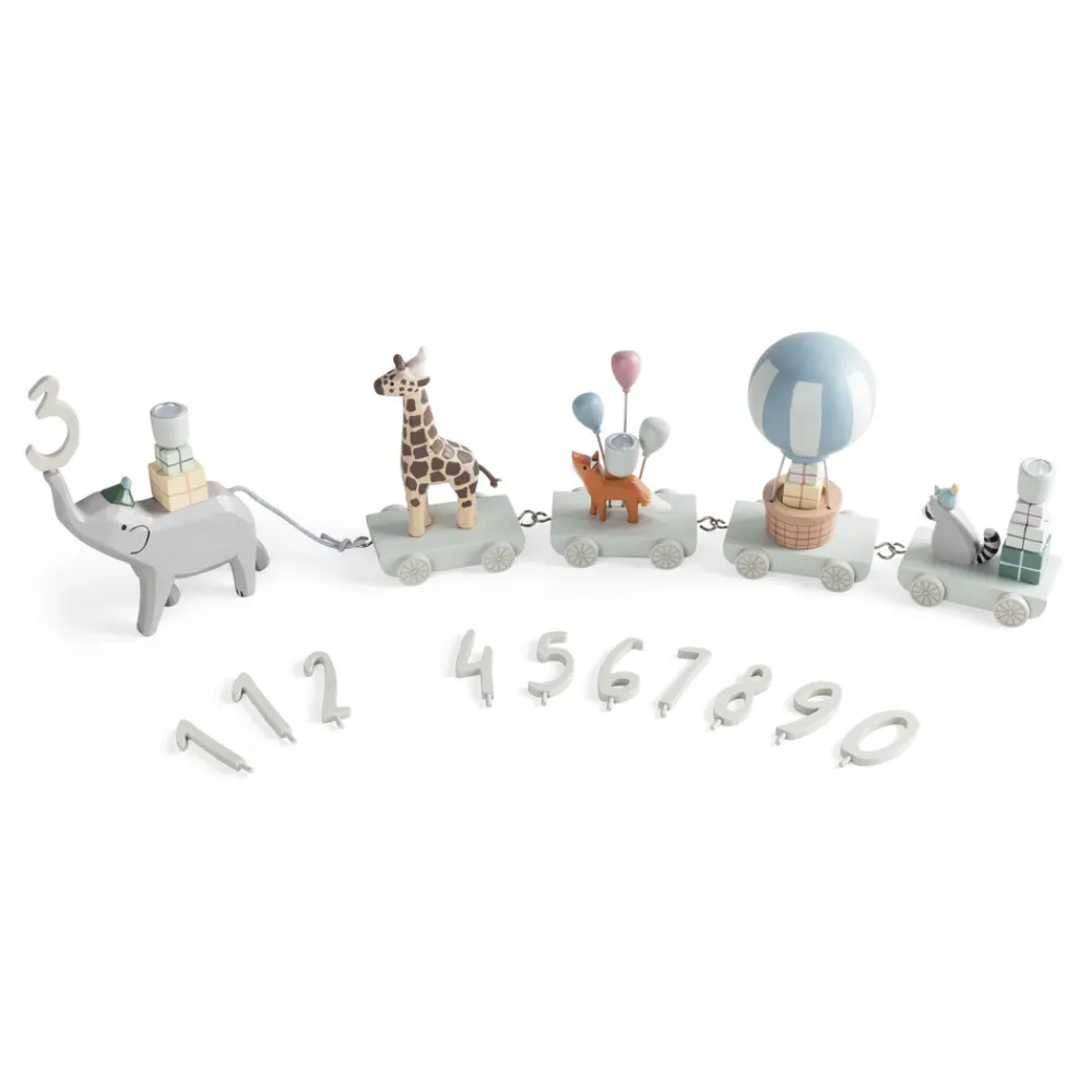 Sebra Fødselsdagstog, træ, World of-Børn Fødselsdagstoge