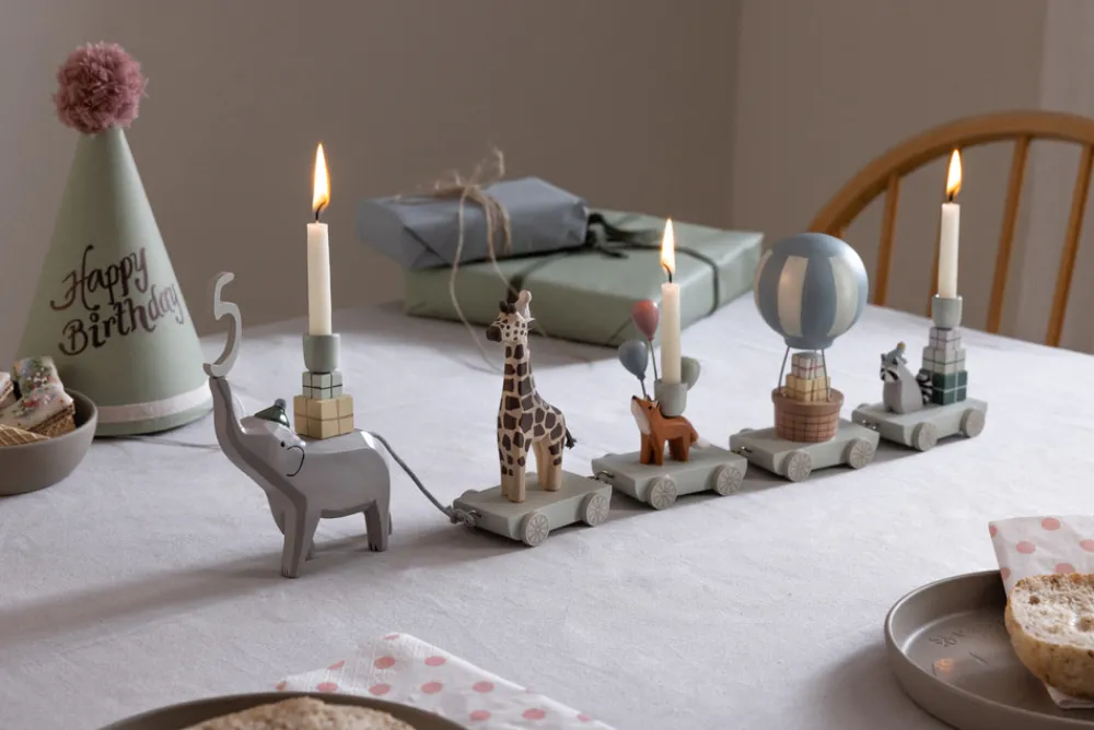 Sebra Fødselsdagstog, træ, World of-Børn Fødselsdagstoge