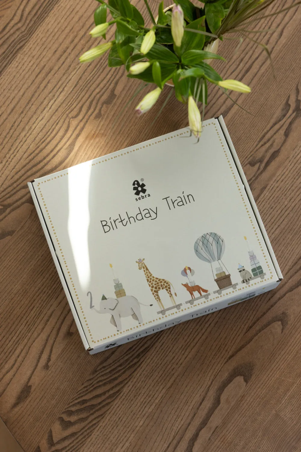 Sebra Fødselsdagstog, træ, World of-Børn Fødselsdagstoge