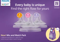 Philips Avent Flaskesutter 0-6 mdr., Mix & Match-pakke, 3 stk.- Sutteflasker
