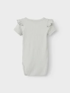 Lil' Atelier Fleura ss slim body - VAPOR BLUE- Bodystocking Kortærmet