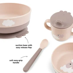 Done By Deer Foodie første spisesæt 3 dele - Happy clouds Pudder- Service