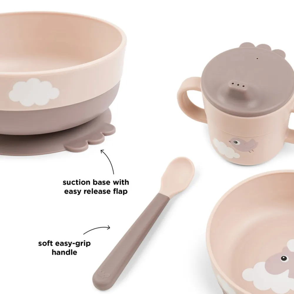 Done By Deer Foodie første spisesæt 3 dele - Happy clouds Pudder- Service