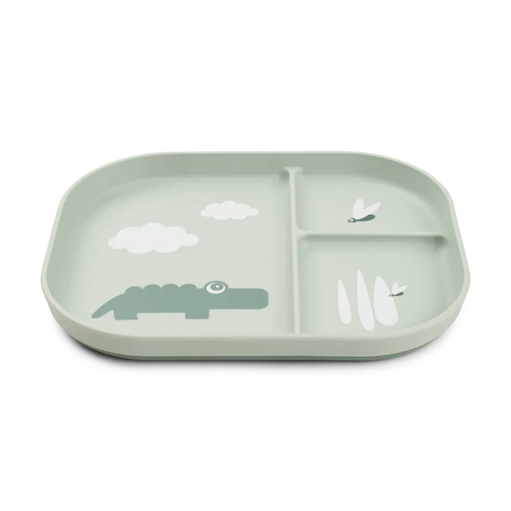 Done By Deer Foodie inddelt tallerken Croco Grøn- Service