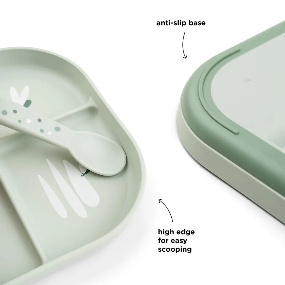 Done By Deer Foodie inddelt tallerken Croco Grøn- Service