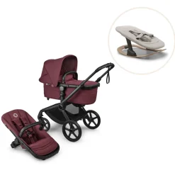 Bugaboo Fox 5 Renew complete inkl. Giraffe bouncer - dark cherry/polar white- Vognpakker