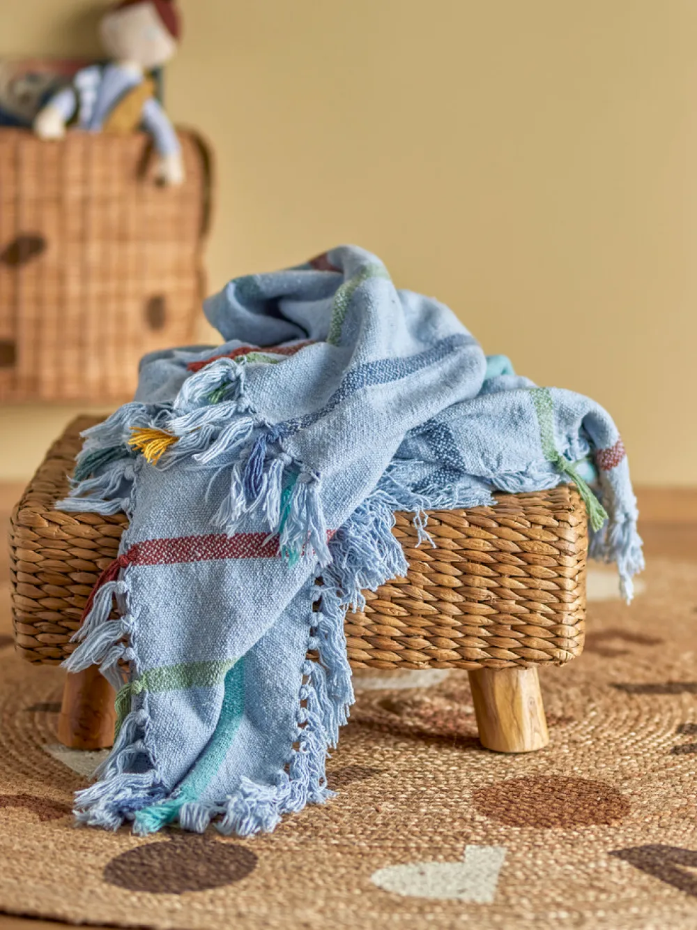 Bloomingvillemini Frey Plaid, Blå-Børn Tæpper