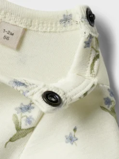 Lil' Atelier Gayo Sig Body kortærmet - Forget me/Coconut milk- Bodystocking Kortærmet