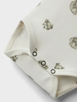 Lil' Atelier Gayo Sor Body kortærmet - Frog/Coconut milk- Bodystocking Kortærmet