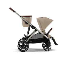 Cybex Gazelle S - almond beige- Søskende/Tvillingevogne|Klapvogne Med Flade Sæder
