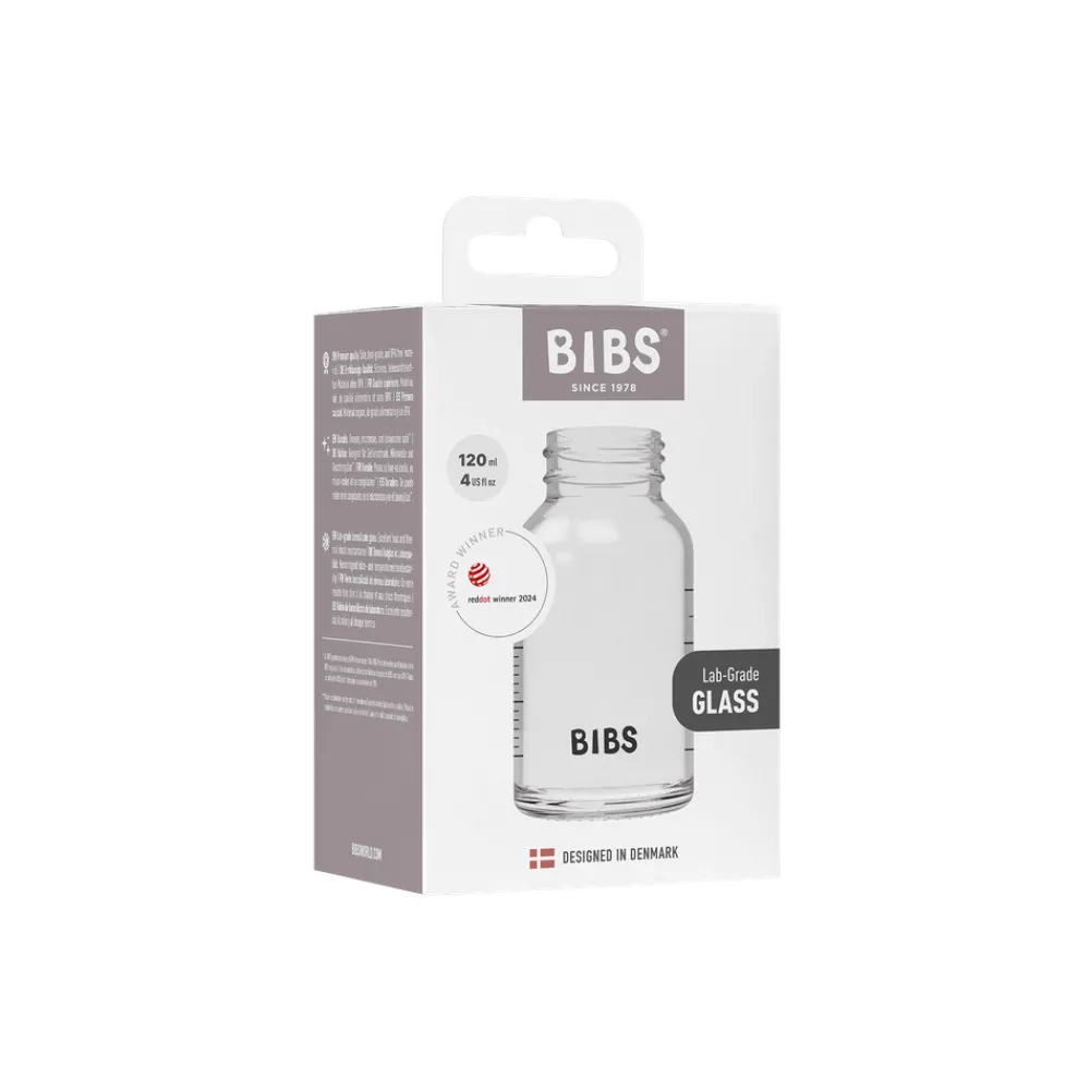 BIBS Glass baby bottle body 120 ml- Sutteflasker