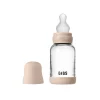 BIBS Glass baby bottle silicone 120 ml blush- Sutteflasker
