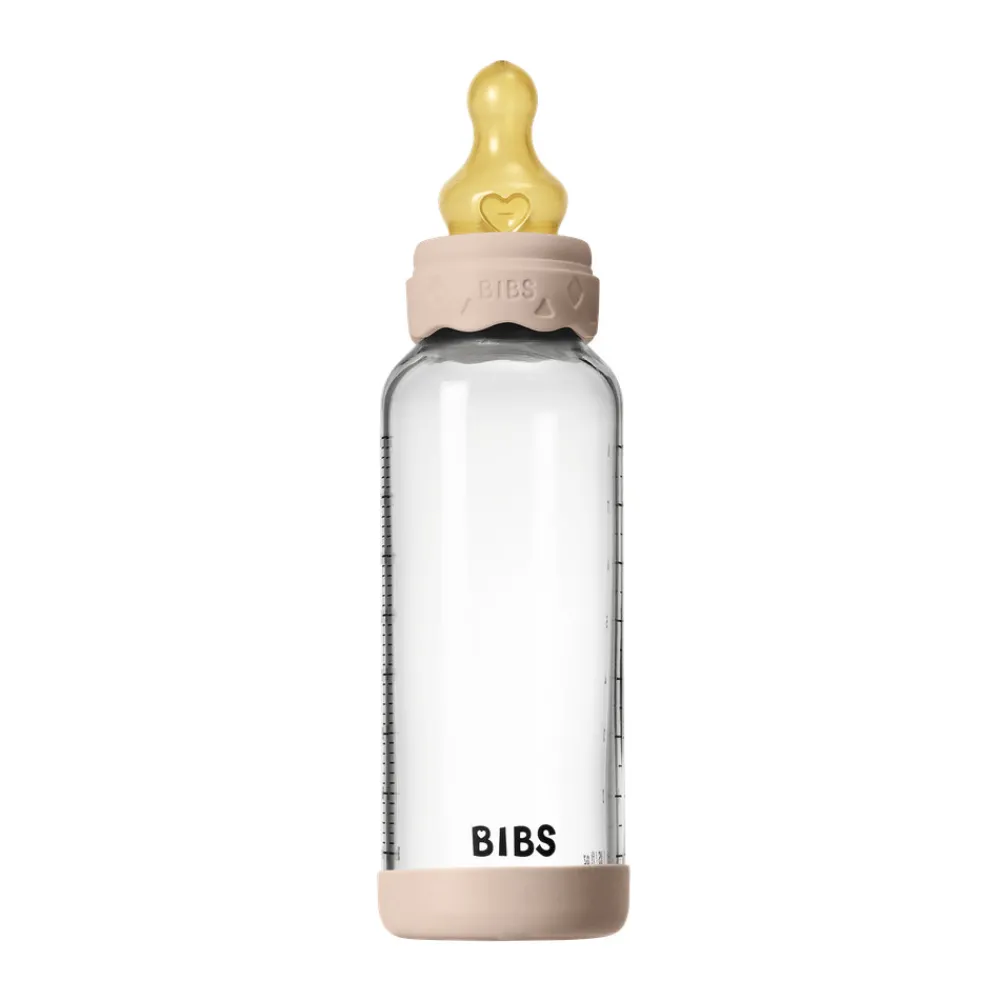 BIBS Glass boheme baby bottle latex 240 ml blush- Sutteflasker