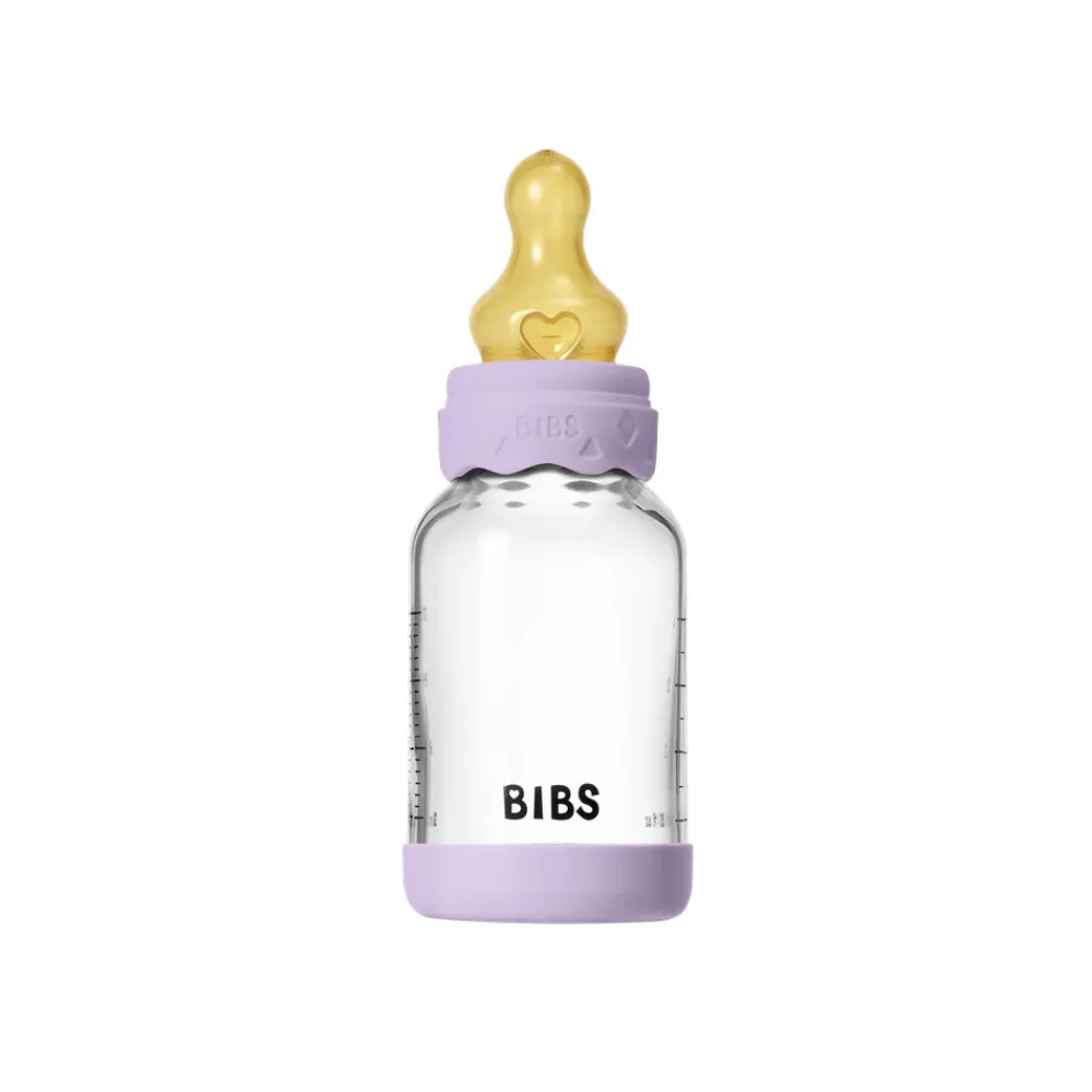 BIBS Glass boheme baby bottle latex 120 ml violet sky- Sutteflasker